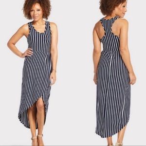 Evereve Black & White Striped Maxi Dress